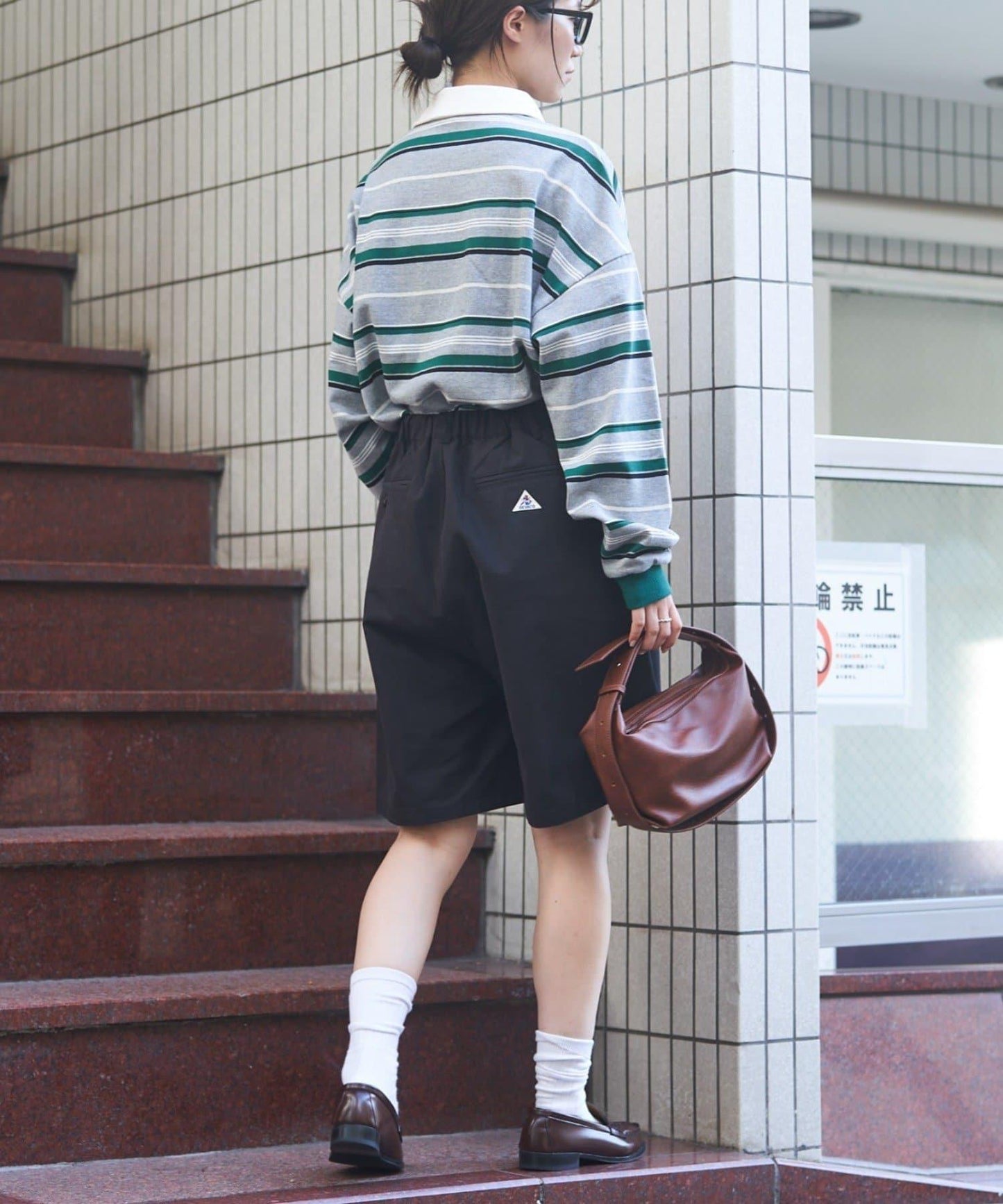 【GEVACO】腰部標籤裝飾中褲