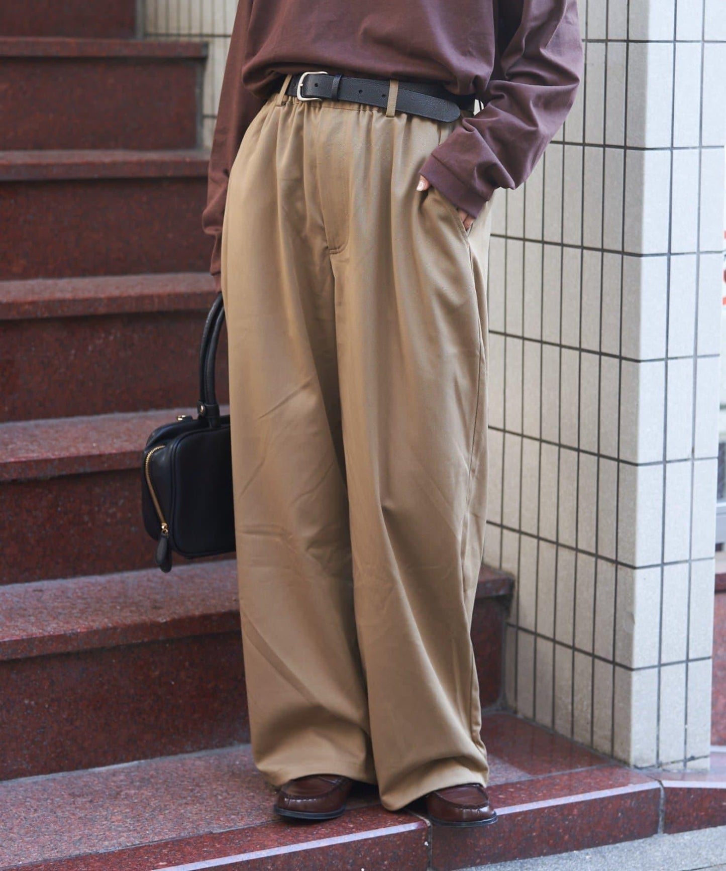 【GEVACO】抽繩休閒西裝褲