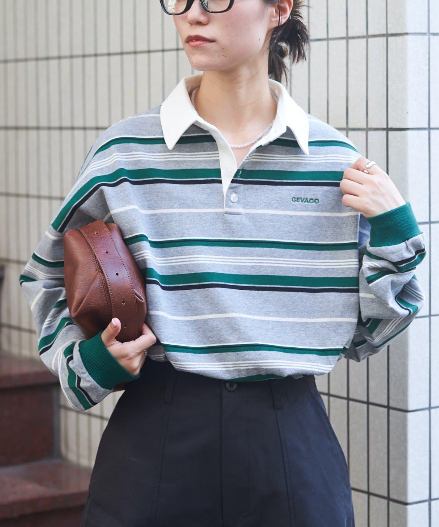 【GEVACO】多色條紋橄欖球衫