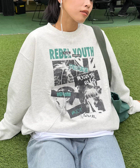 【中性款】SUITCH RECORD寬鬆版型工藝衛衣