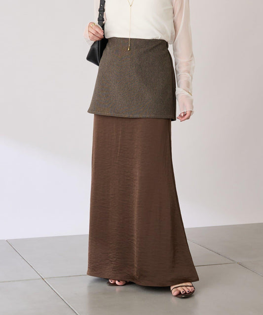 【COLLAGE×gemeil 聯名款】層疊緞面半身裙