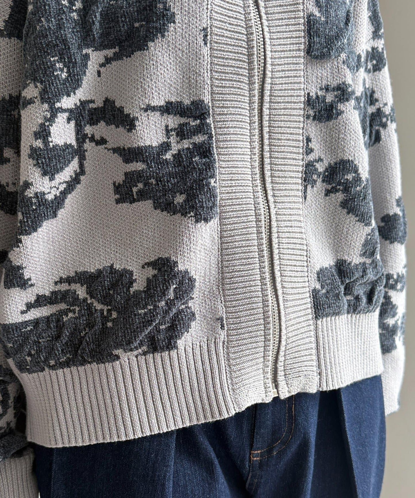 提花絨線開衫