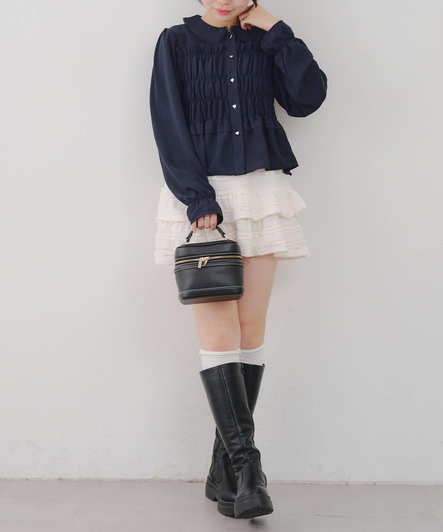 【RMAF】褶皺大翻領襯衫