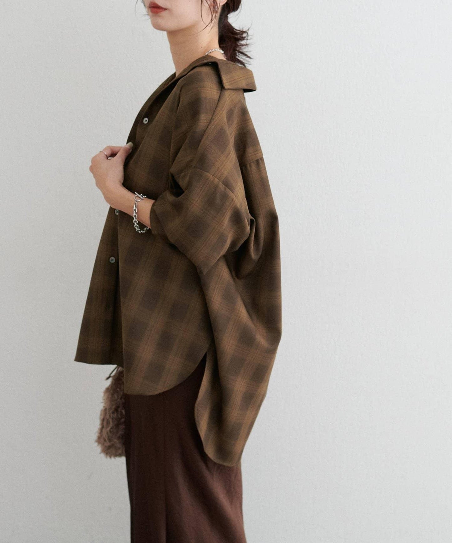 格紋襯衫套頭衫