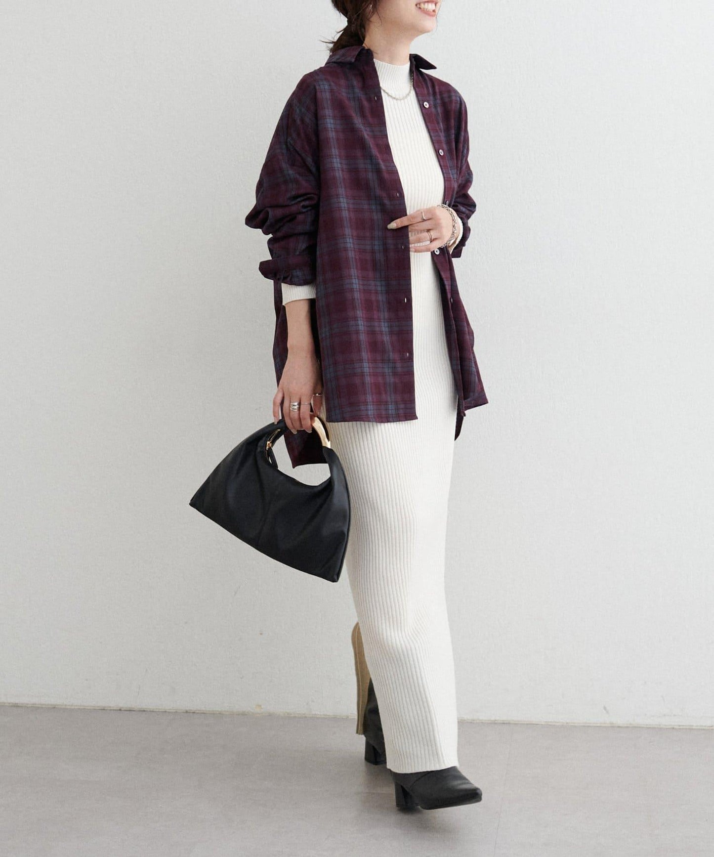 格紋襯衫套頭衫