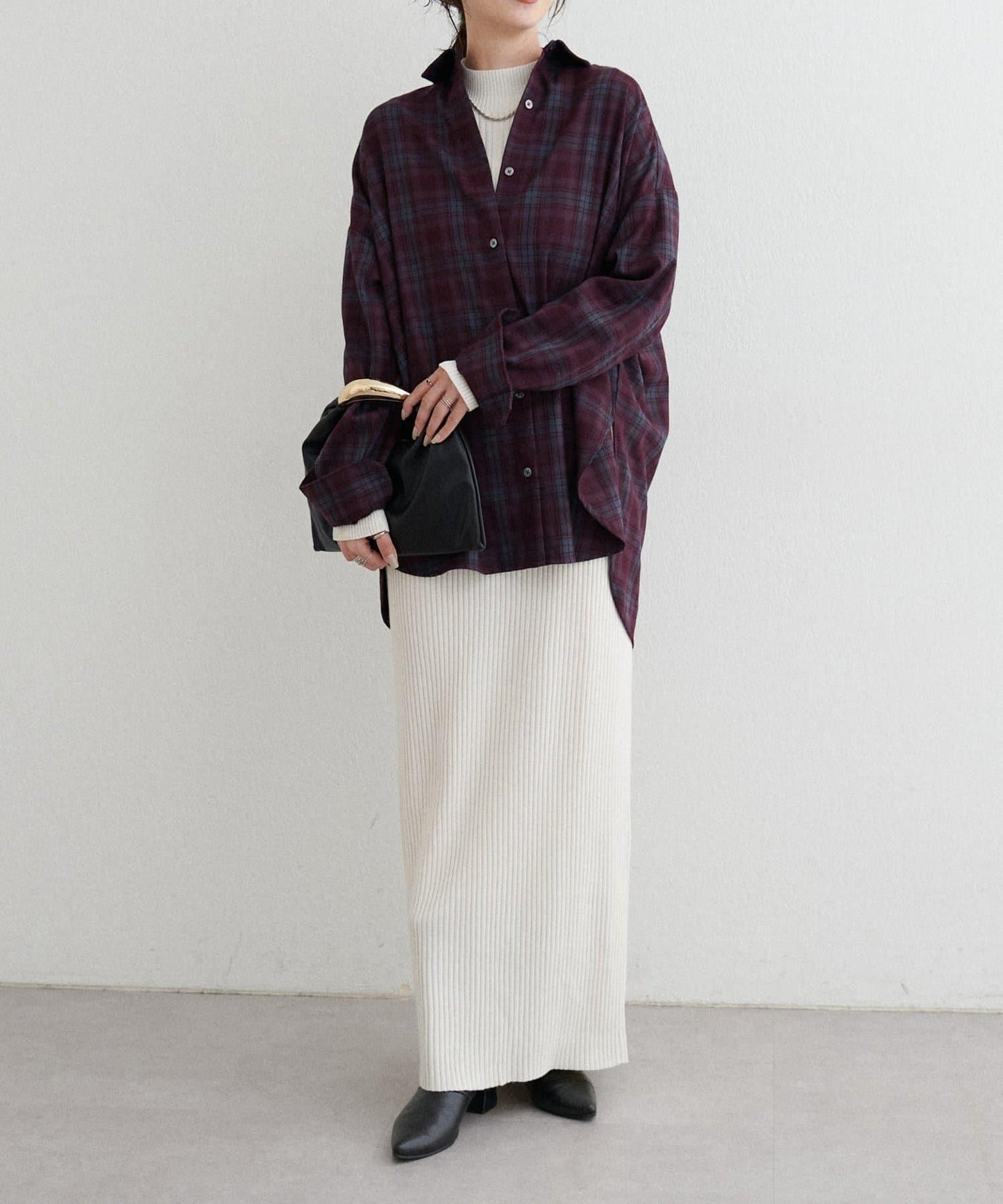 格紋襯衫套頭衫