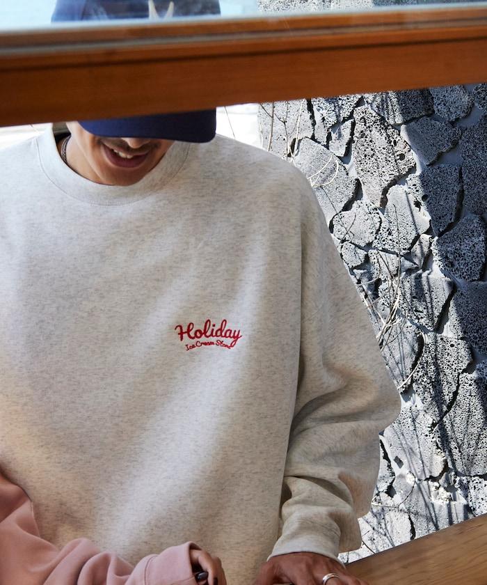 HOLIDAY ICECREAM 特別款寬鬆版型背部印花圓領衛衣