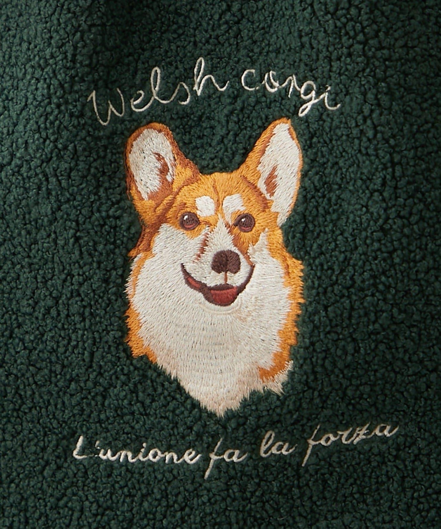 動物刺繡燈芯絨羊羔絨托特包