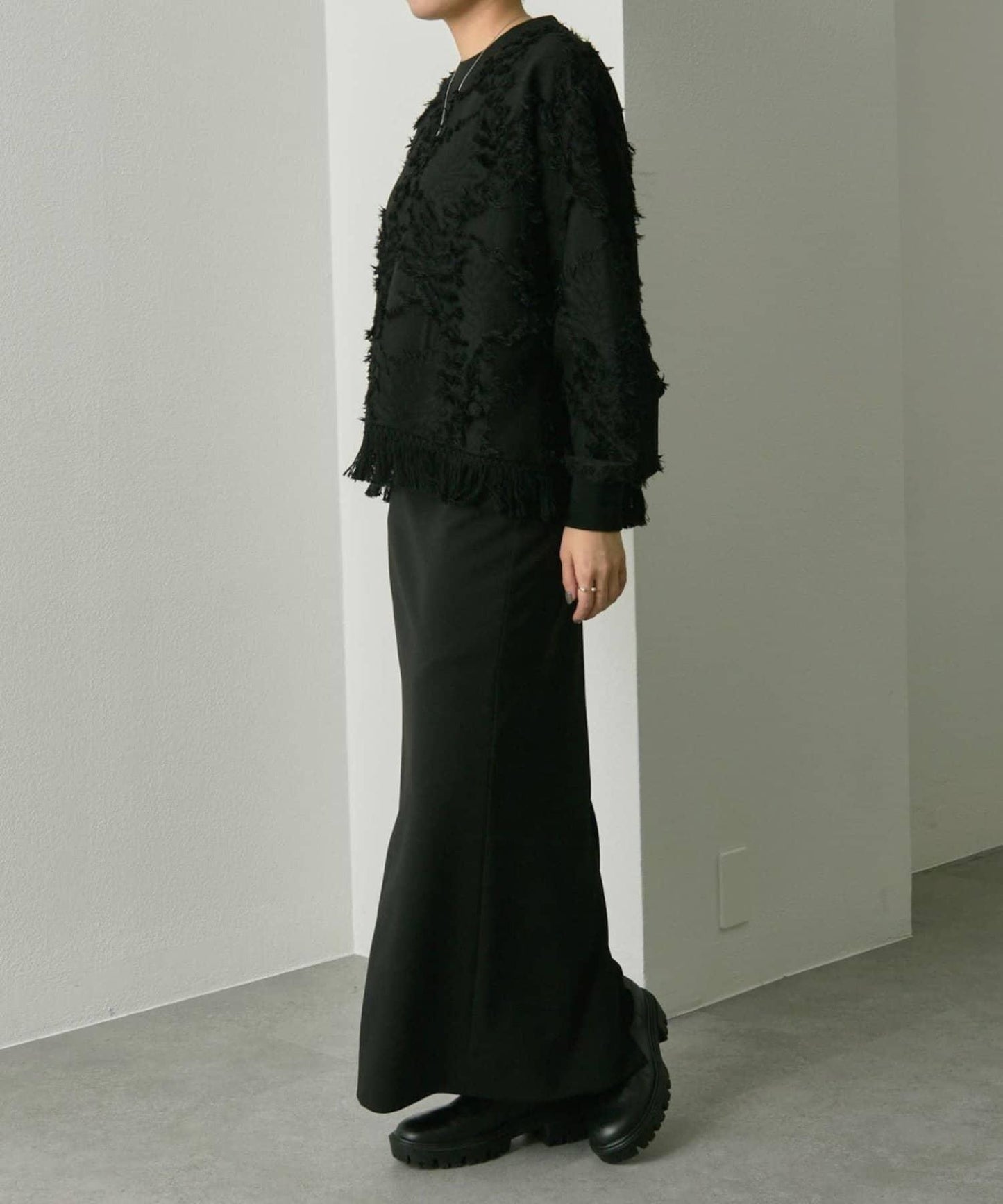 植物圖案流蘇下襬上衣【SUM1 STYLE(スミスタイル)】