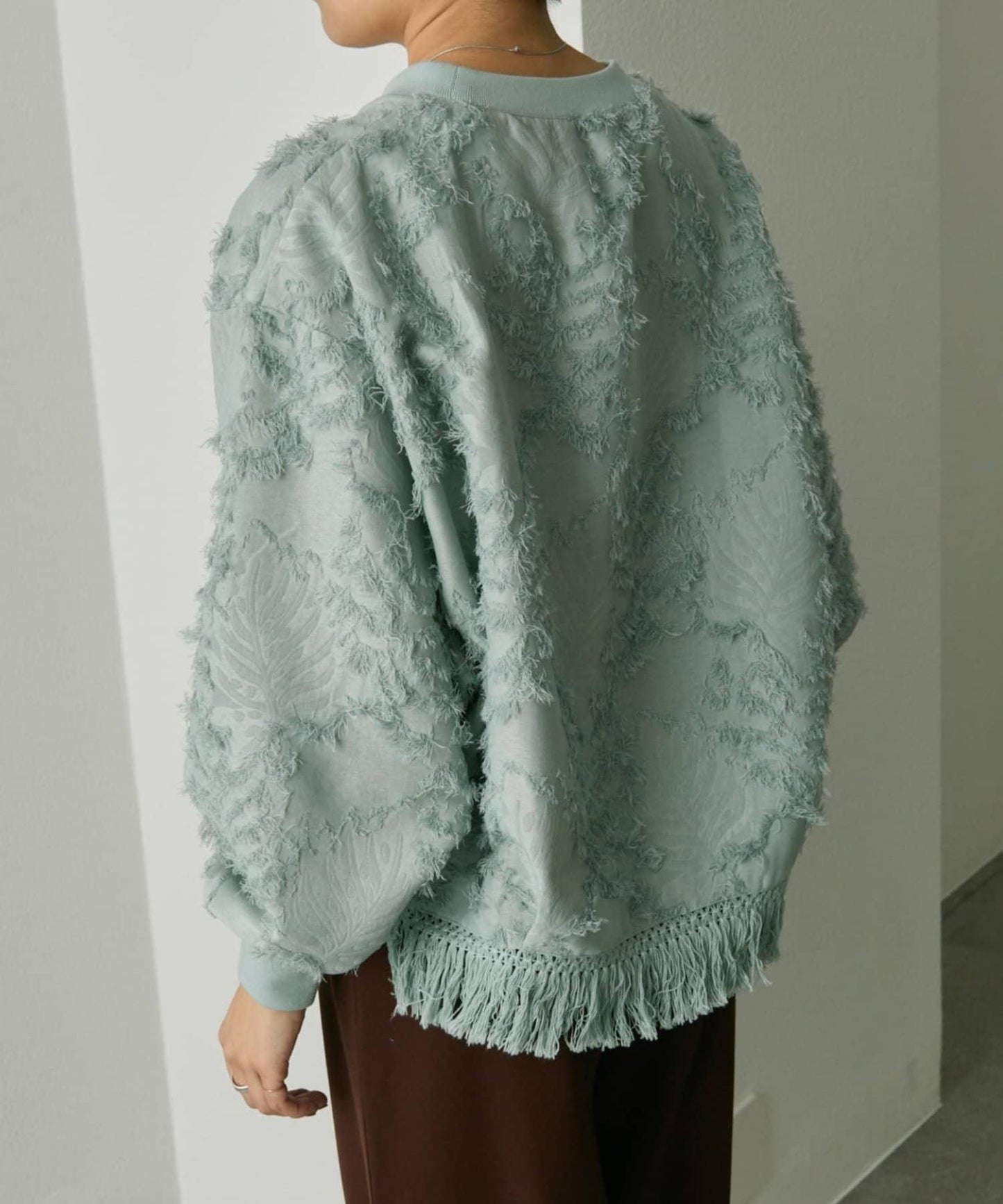 植物圖案流蘇下襬上衣【SUM1 STYLE(スミスタイル)】