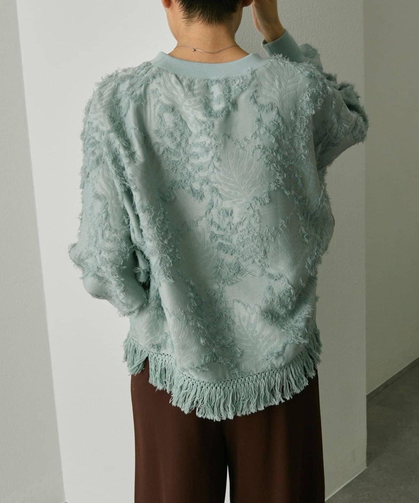 植物圖案流蘇下襬上衣【SUM1 STYLE(スミスタイル)】