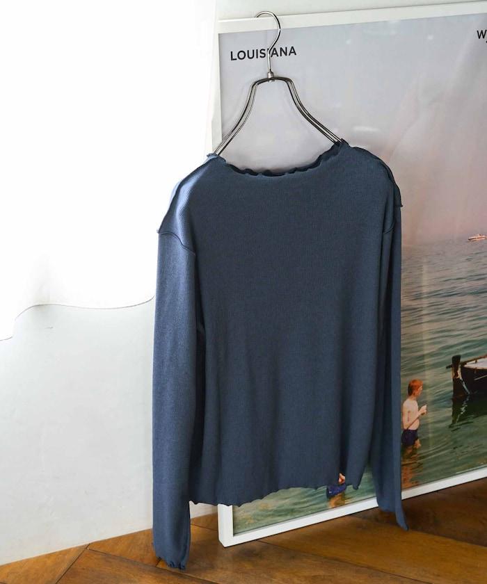 薑黃色荷葉邊長袖上衣