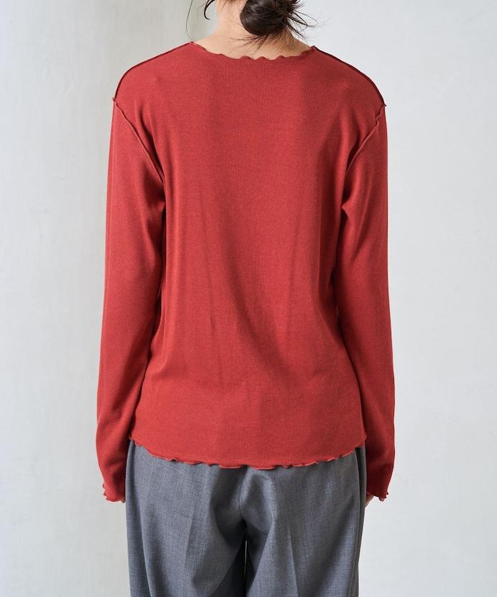 薑黃色荷葉邊長袖上衣