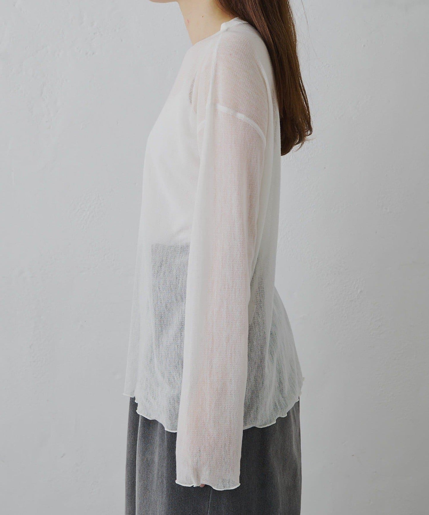 トリコットメッシュカットソー