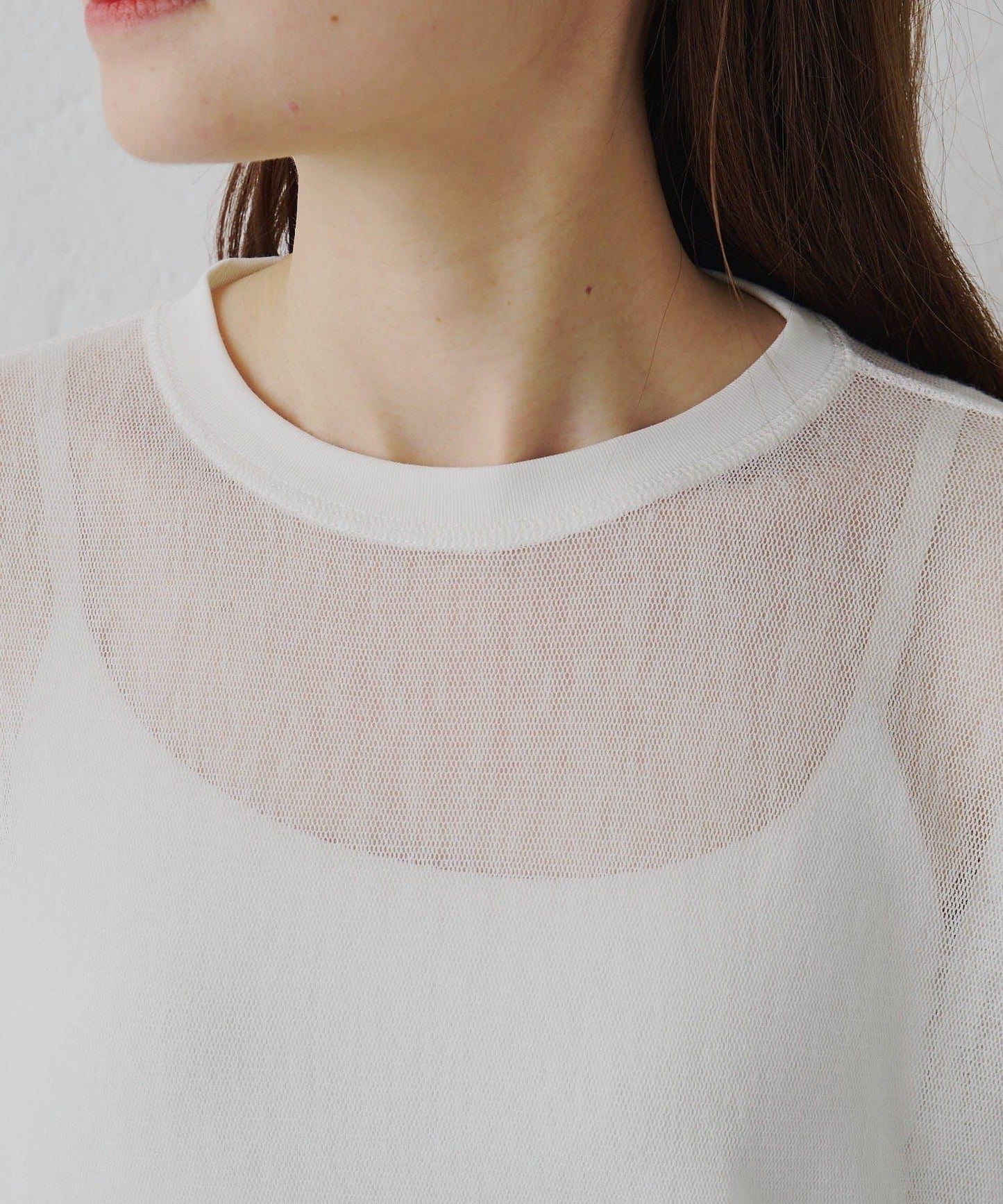 トリコットメッシュカットソー