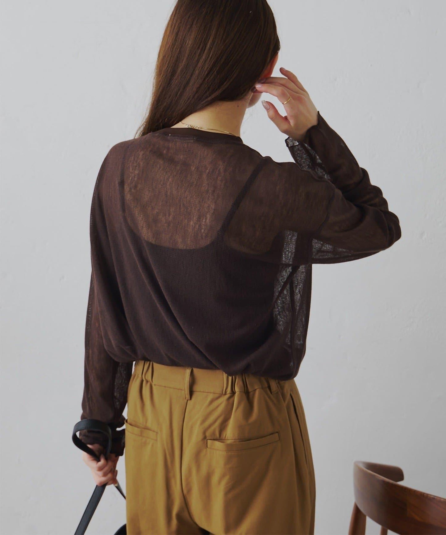 トリコットメッシュカットソー