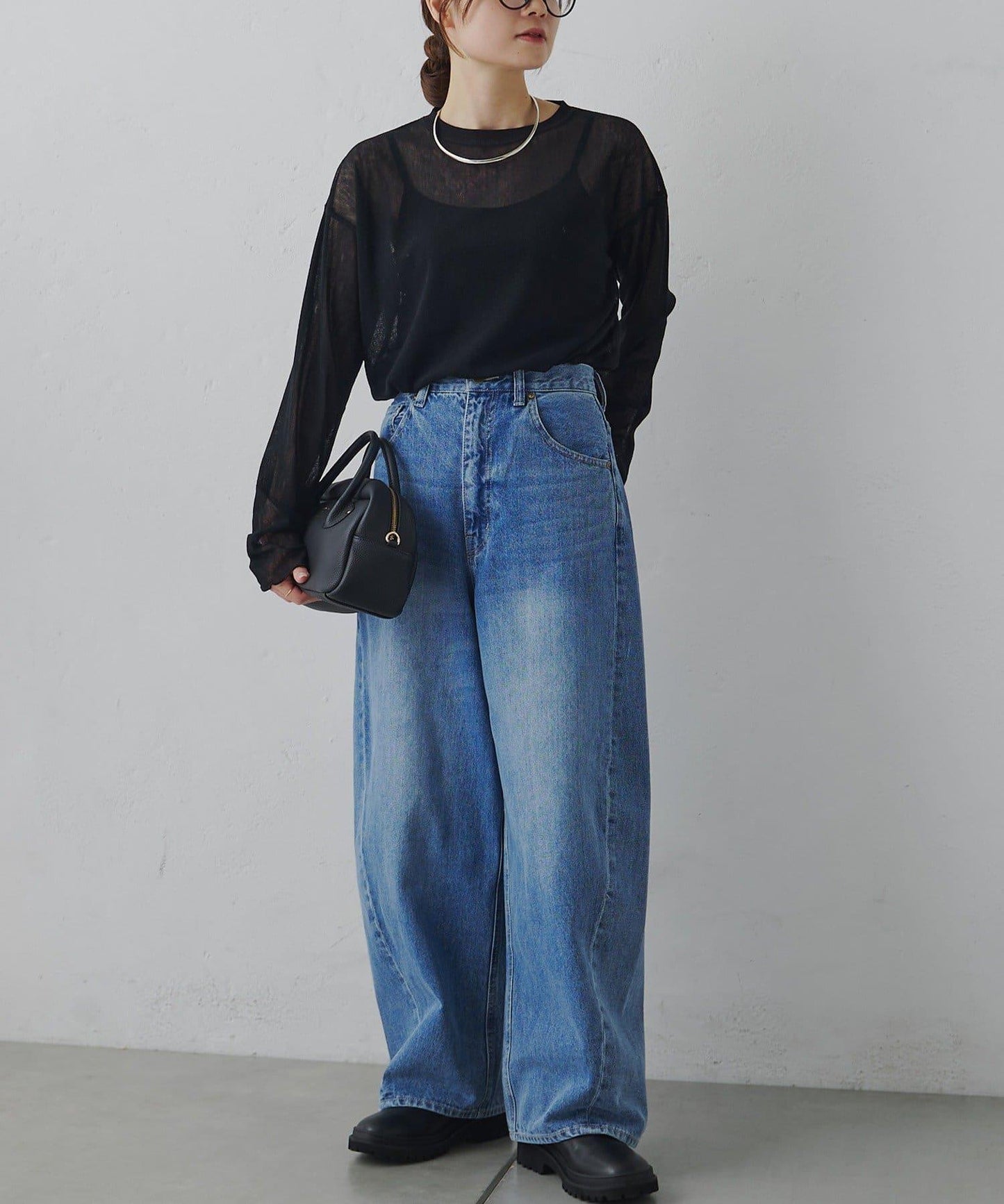 トリコットメッシュカットソー