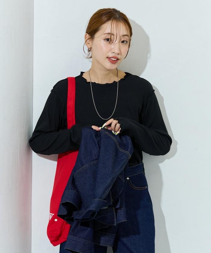 薑黃色荷葉邊長袖上衣