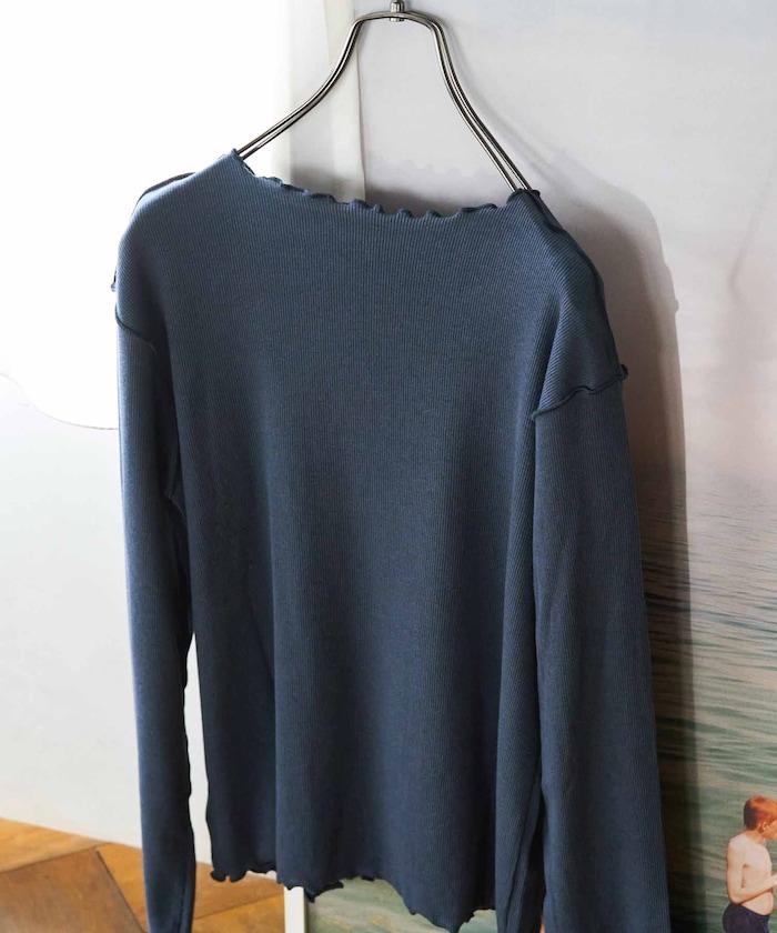 薑黃色荷葉邊長袖上衣