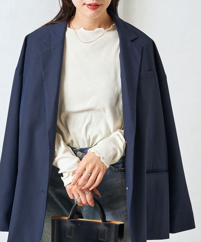 薑黃色荷葉邊長袖上衣