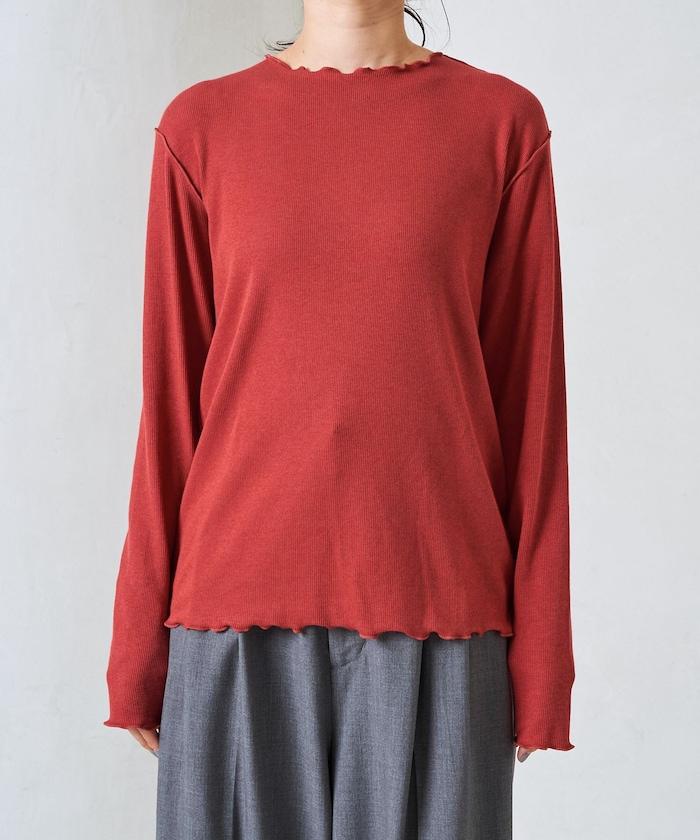 薑黃色荷葉邊長袖上衣