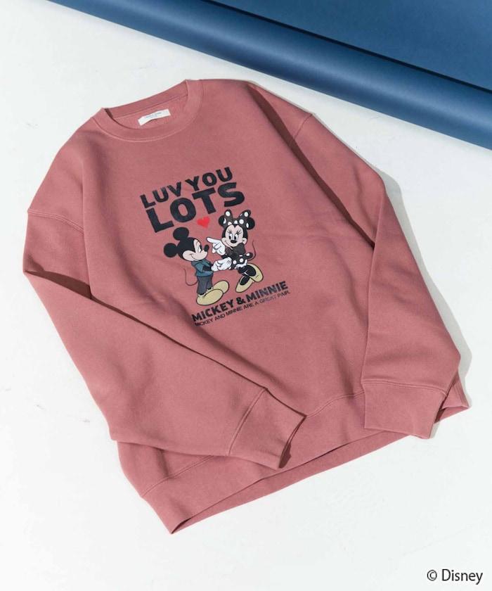 別注/Mickey Mouse&Minnie Mouse/ミッキーマウス&ミニーマウス/フロント ロゴ プリント スウェット【限定展開】
