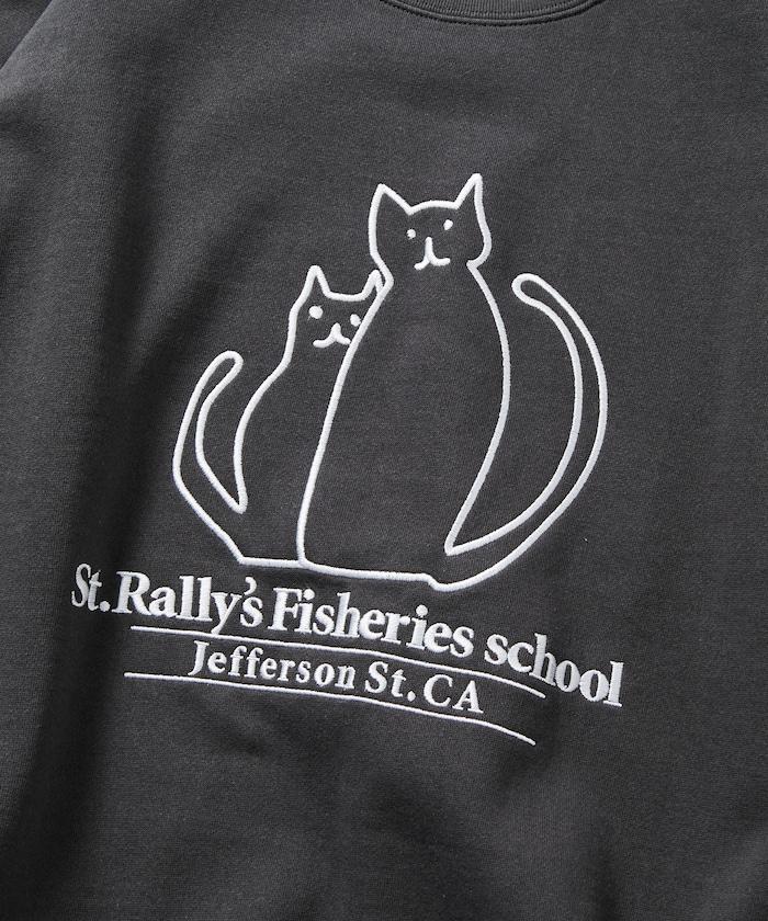 寬鬆版型 動物圖案刺繡 圓領衛衣