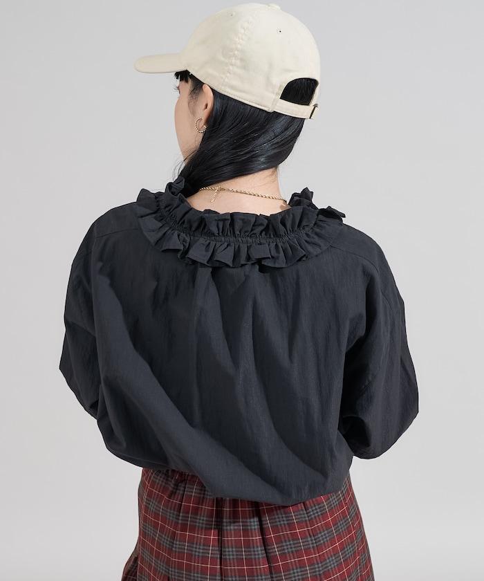 復古風雙層荷葉邊襯衫
