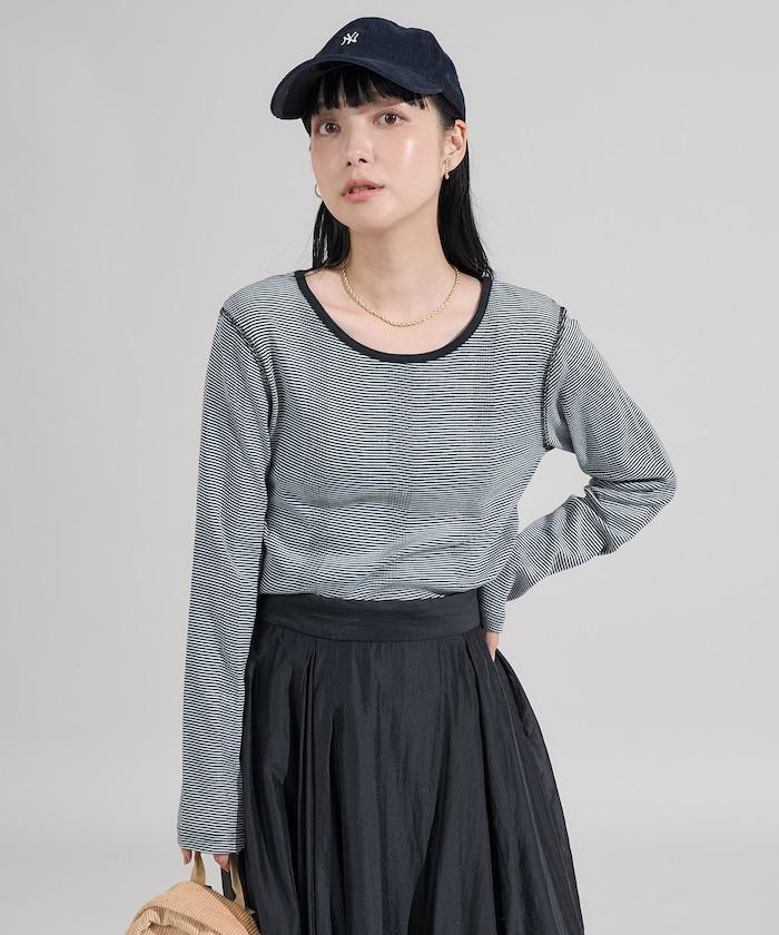 不規則羅紋條紋長袖T恤