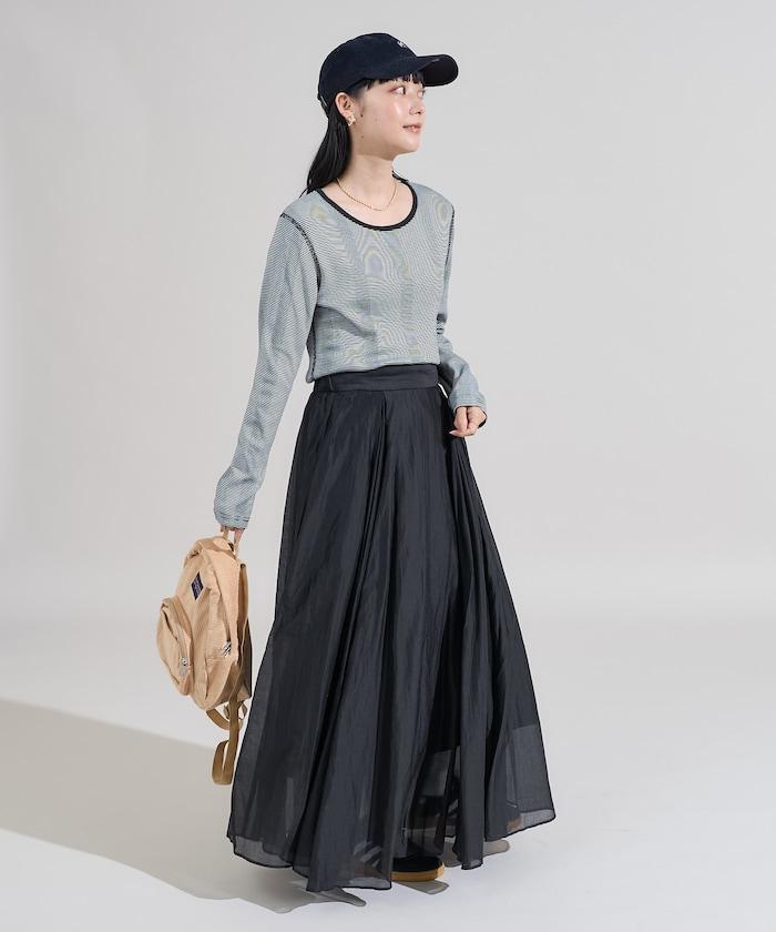 不規則羅紋條紋長袖T恤