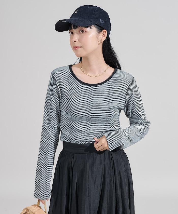 不規則羅紋條紋長袖T恤