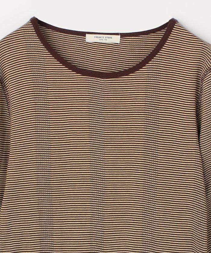 不規則羅紋條紋長袖T恤