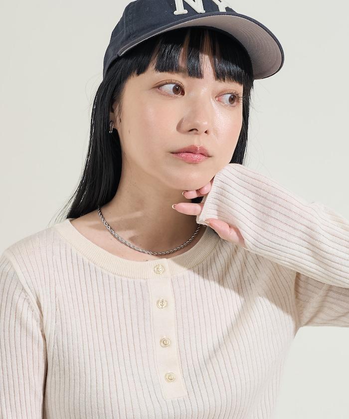 可水洗亨利領針織衫