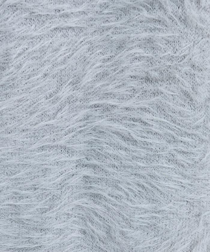 拼色長毛絨針織套頭衫