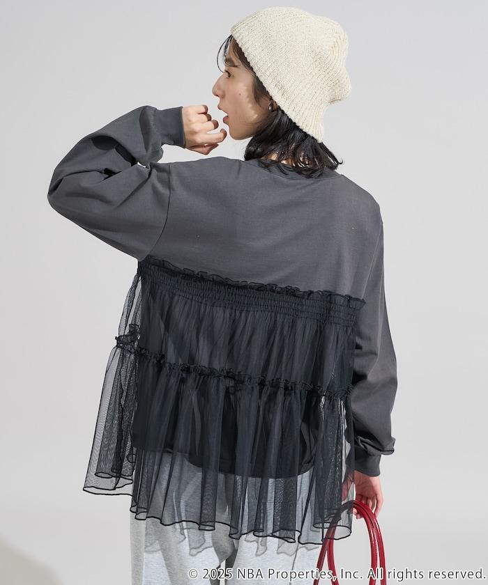 NBA網紗荷葉邊長袖T恤