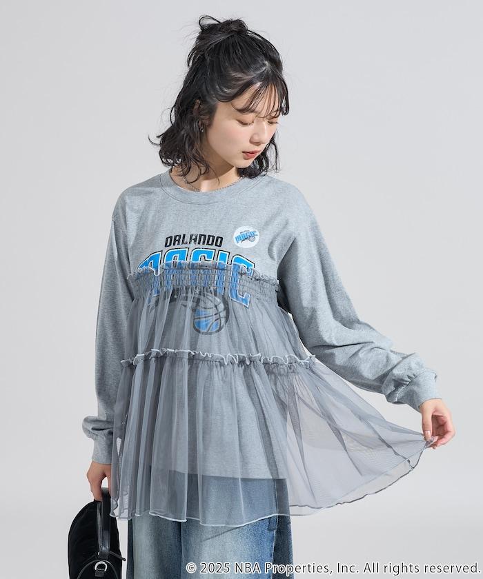 NBA網紗荷葉邊長袖T恤