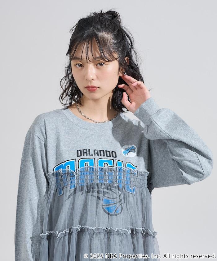 NBA網紗荷葉邊長袖T恤