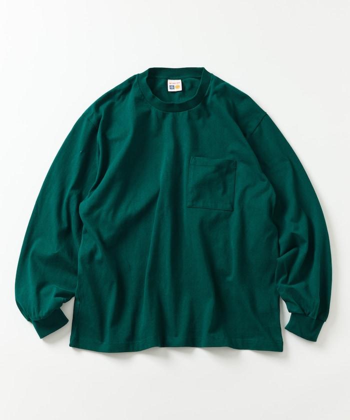 10.5盎司加厚長袖圓領口袋T恤