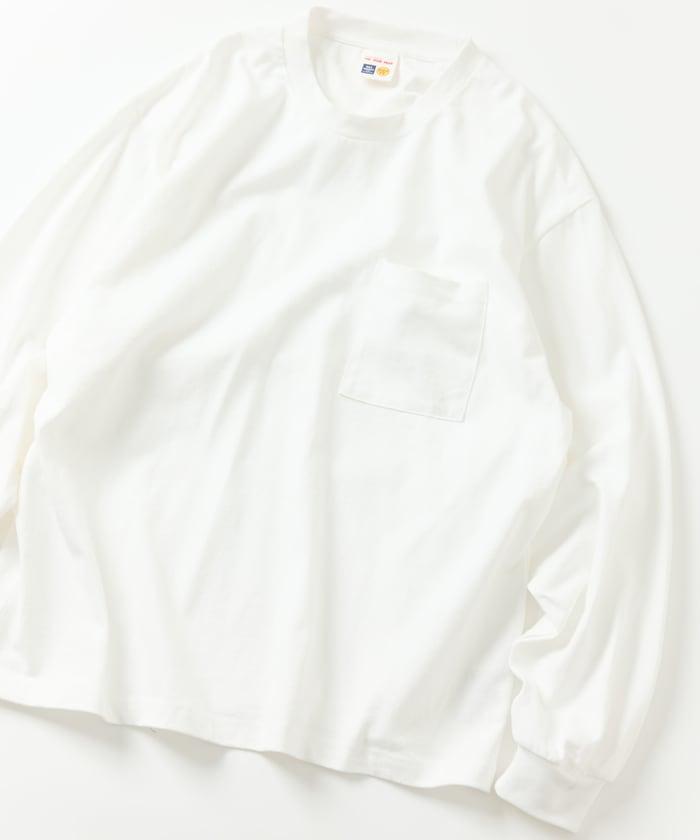 10.5盎司加厚長袖圓領口袋T恤