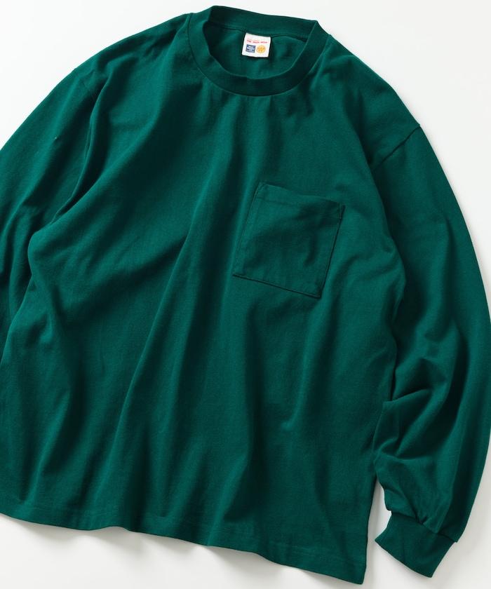 10.5盎司加厚長袖圓領口袋T恤