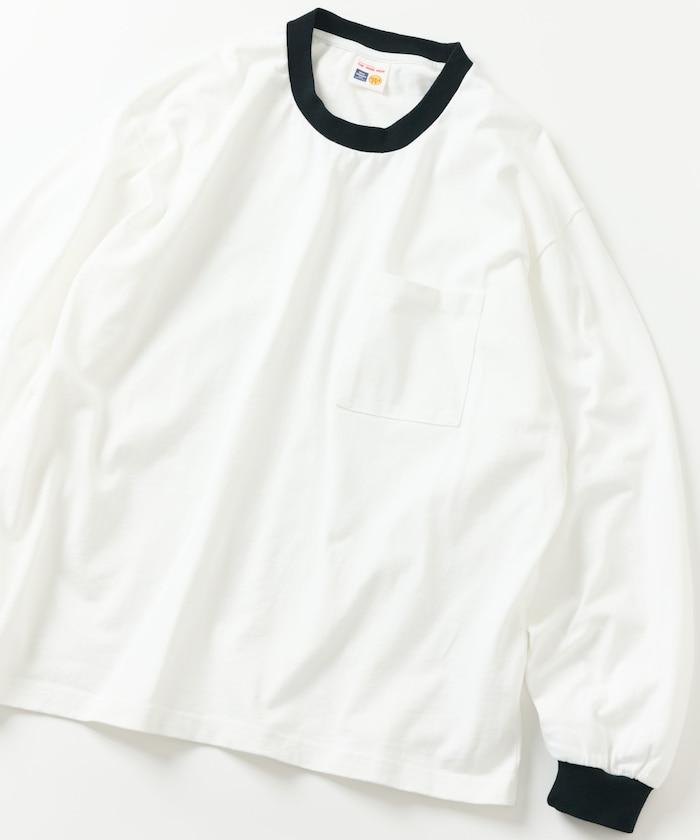 10.5盎司加厚長袖圓領口袋T恤