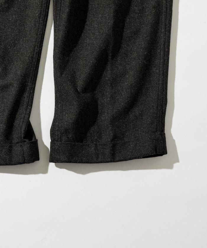 特別款寬鬆版型羊毛雙層西裝褲