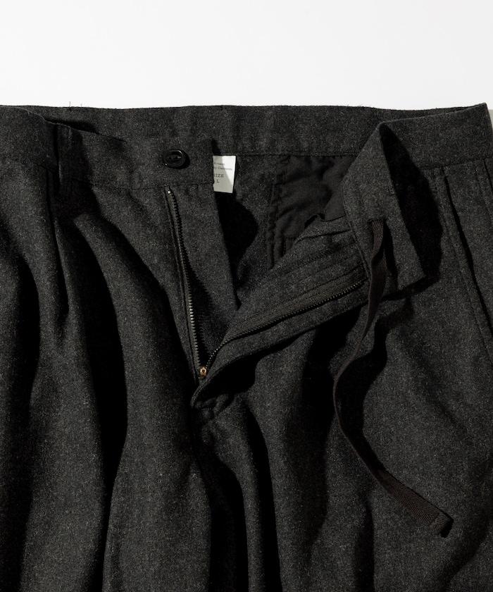 特別款寬鬆版型羊毛雙層西裝褲