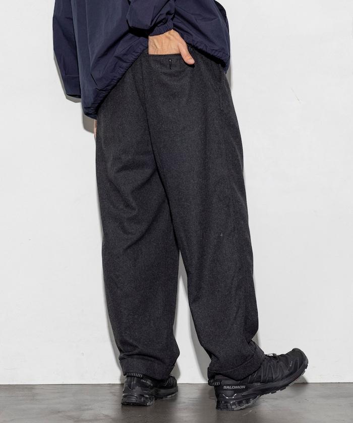 特別款寬鬆版型羊毛雙層西裝褲