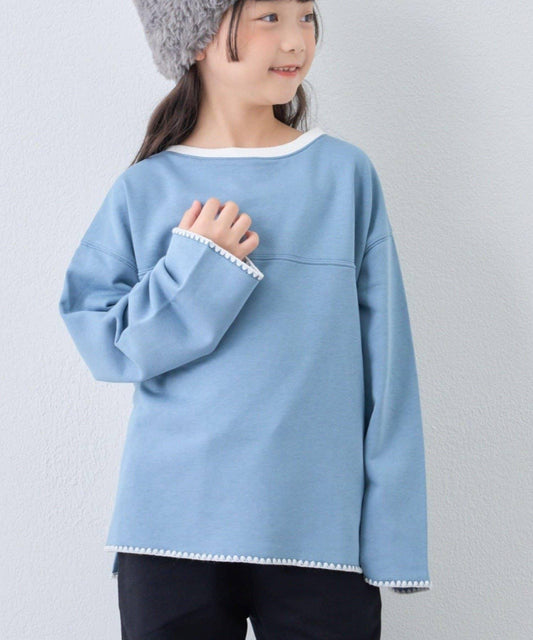 【KIDS】蛤殼拼接撞色衛衣