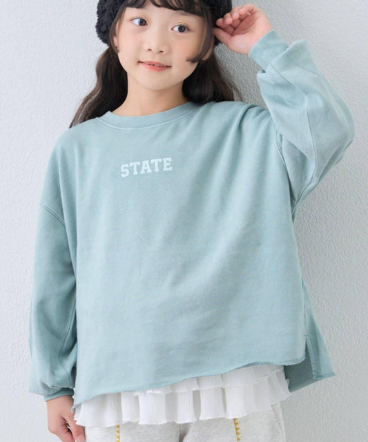 【KIDS】水洗工藝標誌點綴衛衣