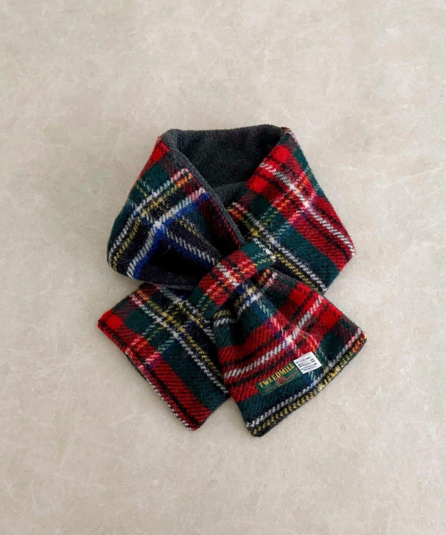 《聯名》【TWEED MILL】羊毛格紋雙面圍巾
