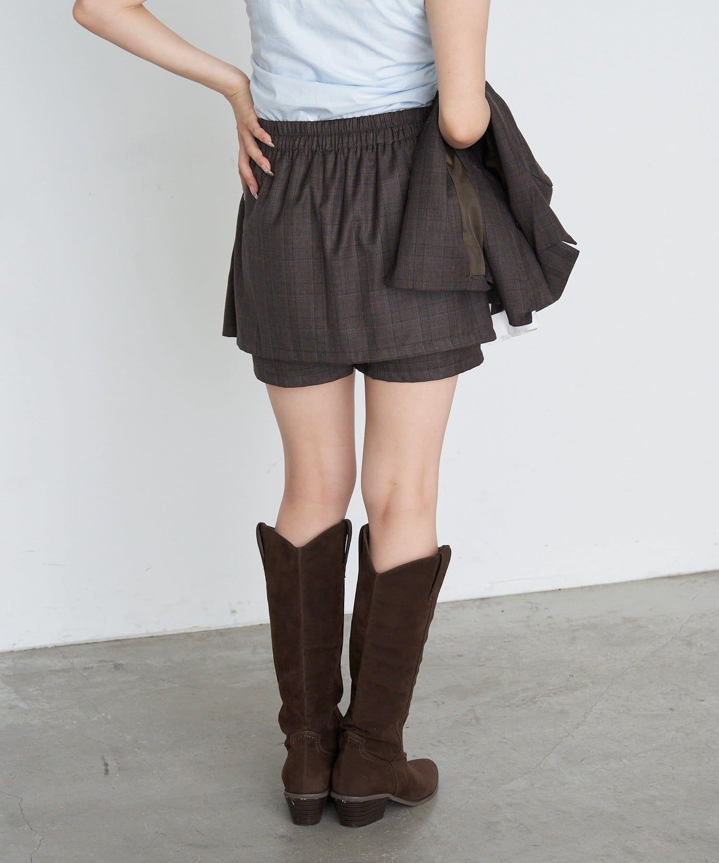 【RAY CASSIN】開衩疊穿半身裙褲