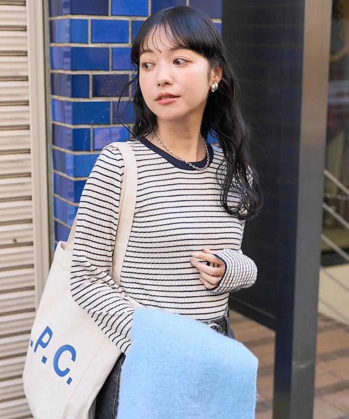 可水洗條紋圓領針織衫
