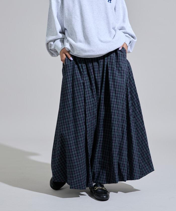 格紋泡泡裙